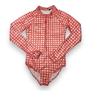 Cabana Life Nantucket Unisuit Pink White Gingham Size 12